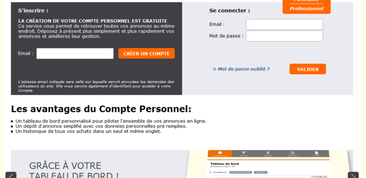 Le bon coin propose la création de comptes personnels