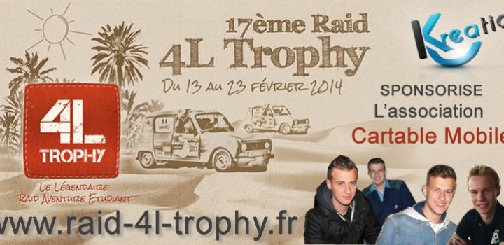 Kreatic sponsorise l’association Cartable Mobile au 4L Trophy