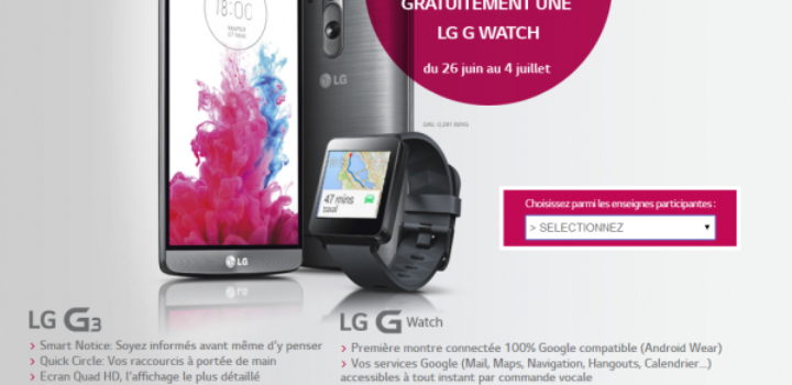 Précommandez le G3, LG vous offre une G Watch