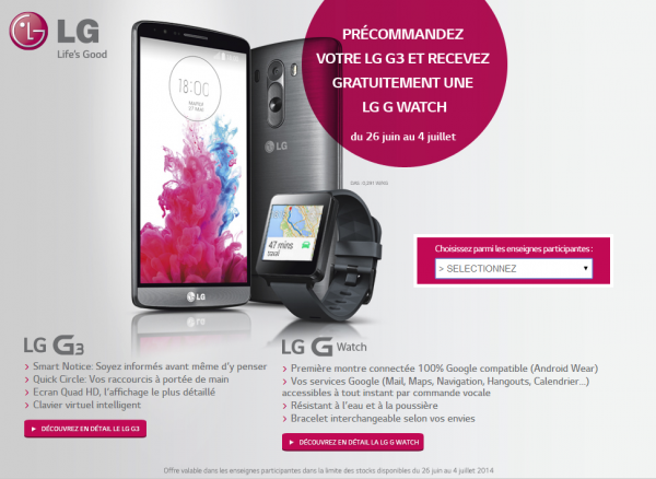 lg3 precommande + Lg Gwatch