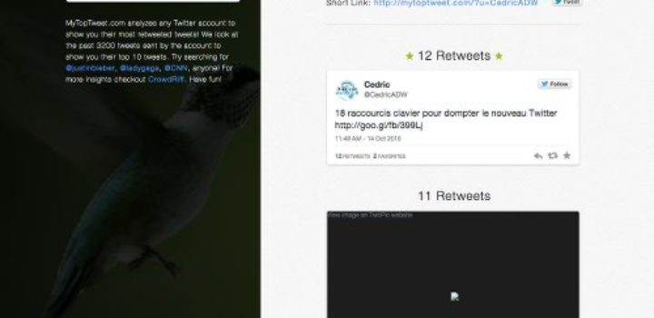 My Top Tweet, découvrez vos 10 Tweets les plus ReTweetés