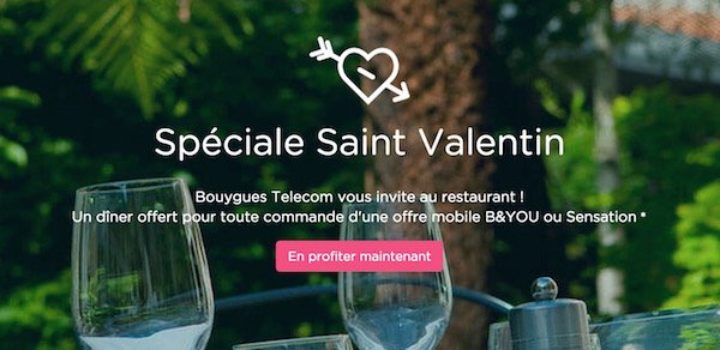 Pour la Saint-Valentin, Bouygues Telecom offre un dîner